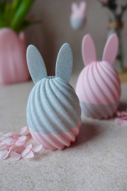 Swirl Bunny Egg – 3D Druckdatei STL & 3MF | Moderne Osterdeko im Scandi Stil