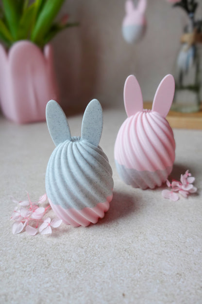 Swirl Bunny Egg – 3D Druckdatei STL & 3MF | Moderne Osterdeko im Scandi Stil