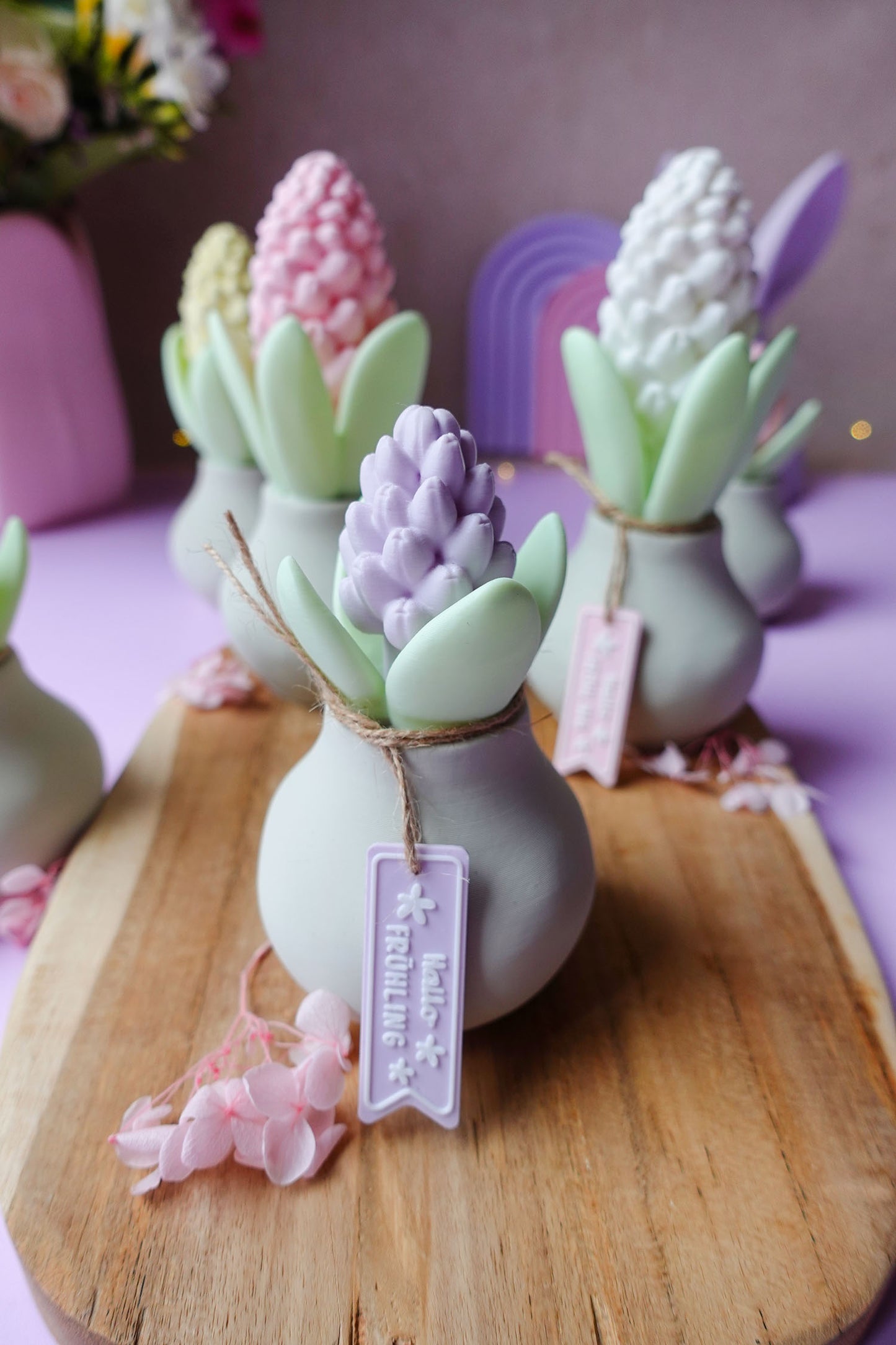 Hyazinthe V2 mit Blüte 3D Druckdatei | STL & 3MF | Set