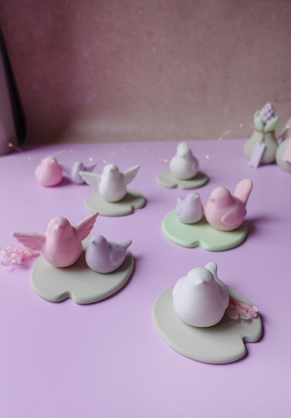 Teichvögel auf Seerosenblatt – 3D Druck Dateien für schwimmende Gartendeko | STL & 3MF | Set