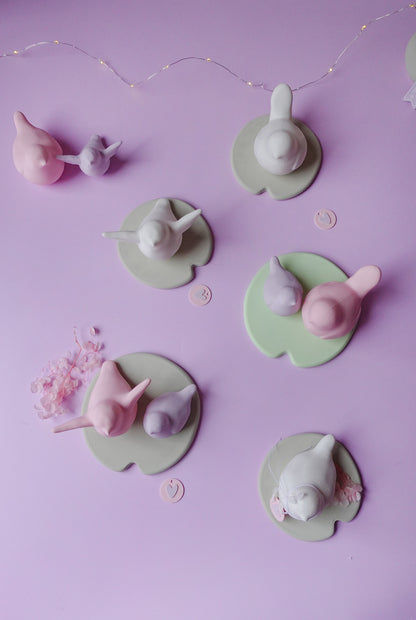 Teichvögel auf Seerosenblatt – 3D Druck Dateien für schwimmende Gartendeko | STL & 3MF | Set