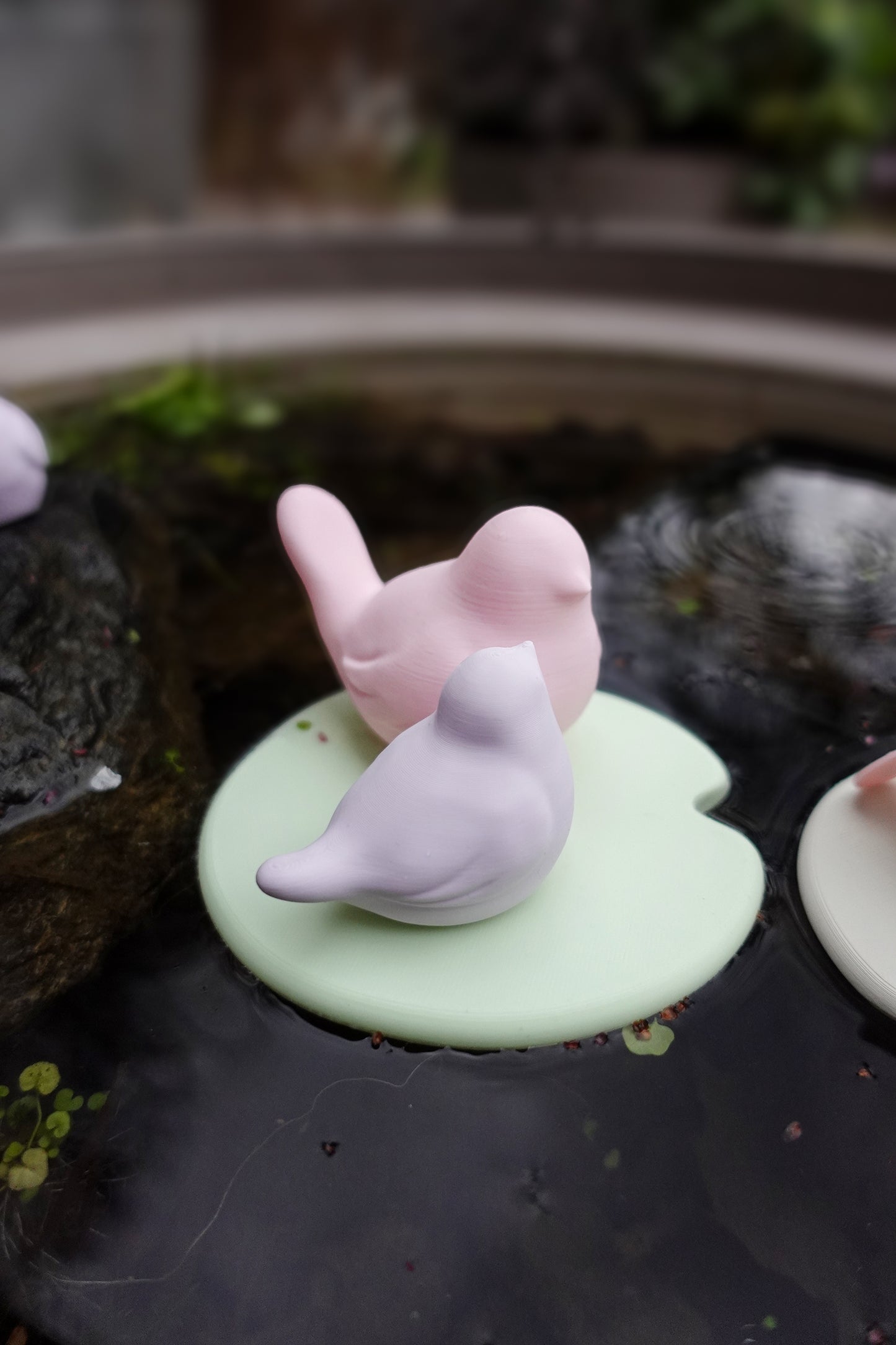 Teichvögel auf Seerosenblatt – 3D Druck Dateien für schwimmende Gartendeko | STL & 3MF | Set