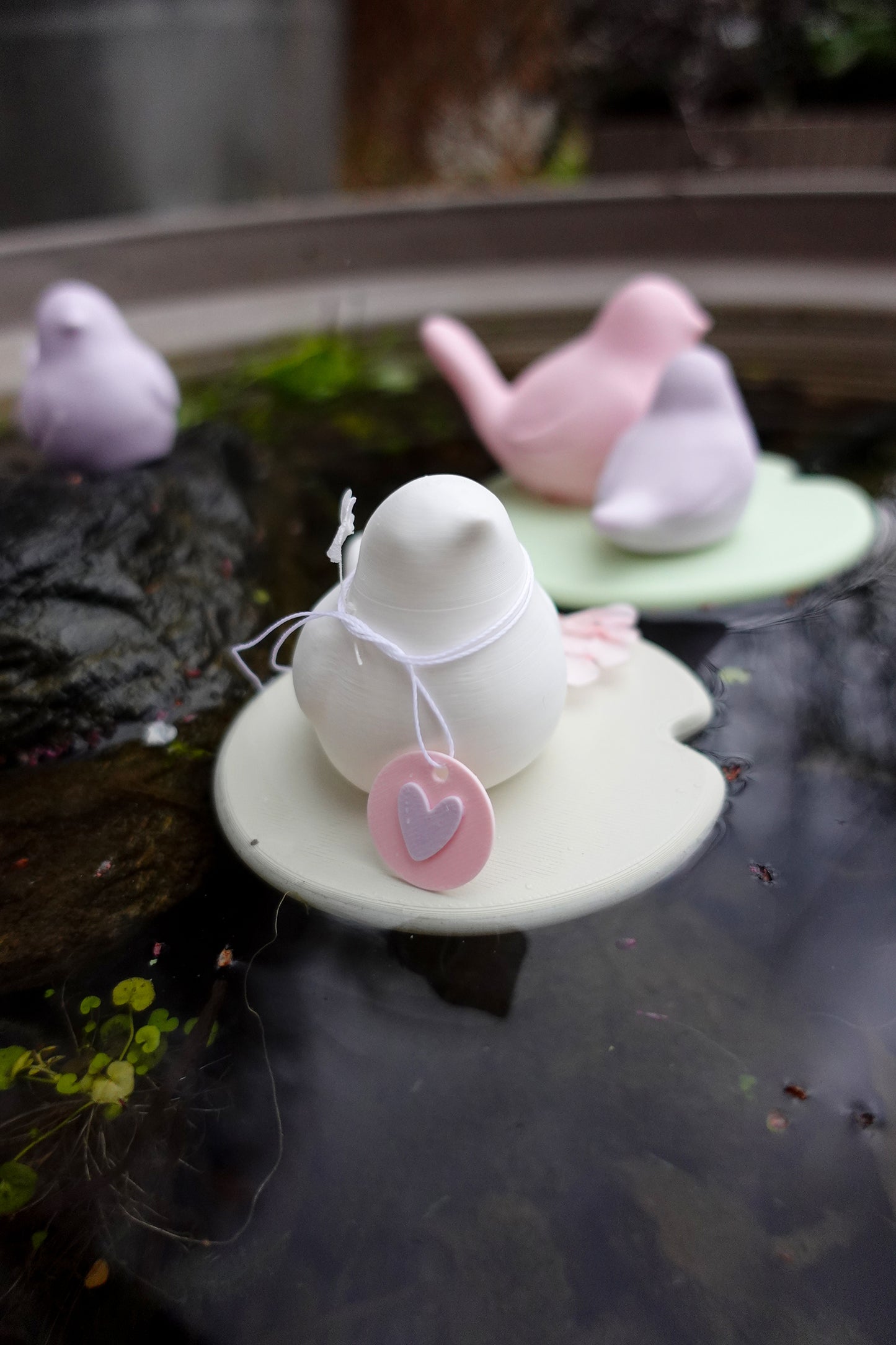 Teichvögel auf Seerosenblatt – 3D Druck Dateien für schwimmende Gartendeko | STL & 3MF | Set