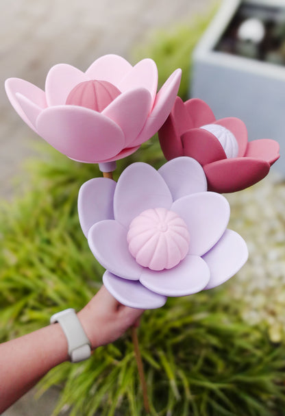 Minimalistische Blumenstecker STL Datei – 3D Druck Blume für Garten, Vogeltränke & Deko