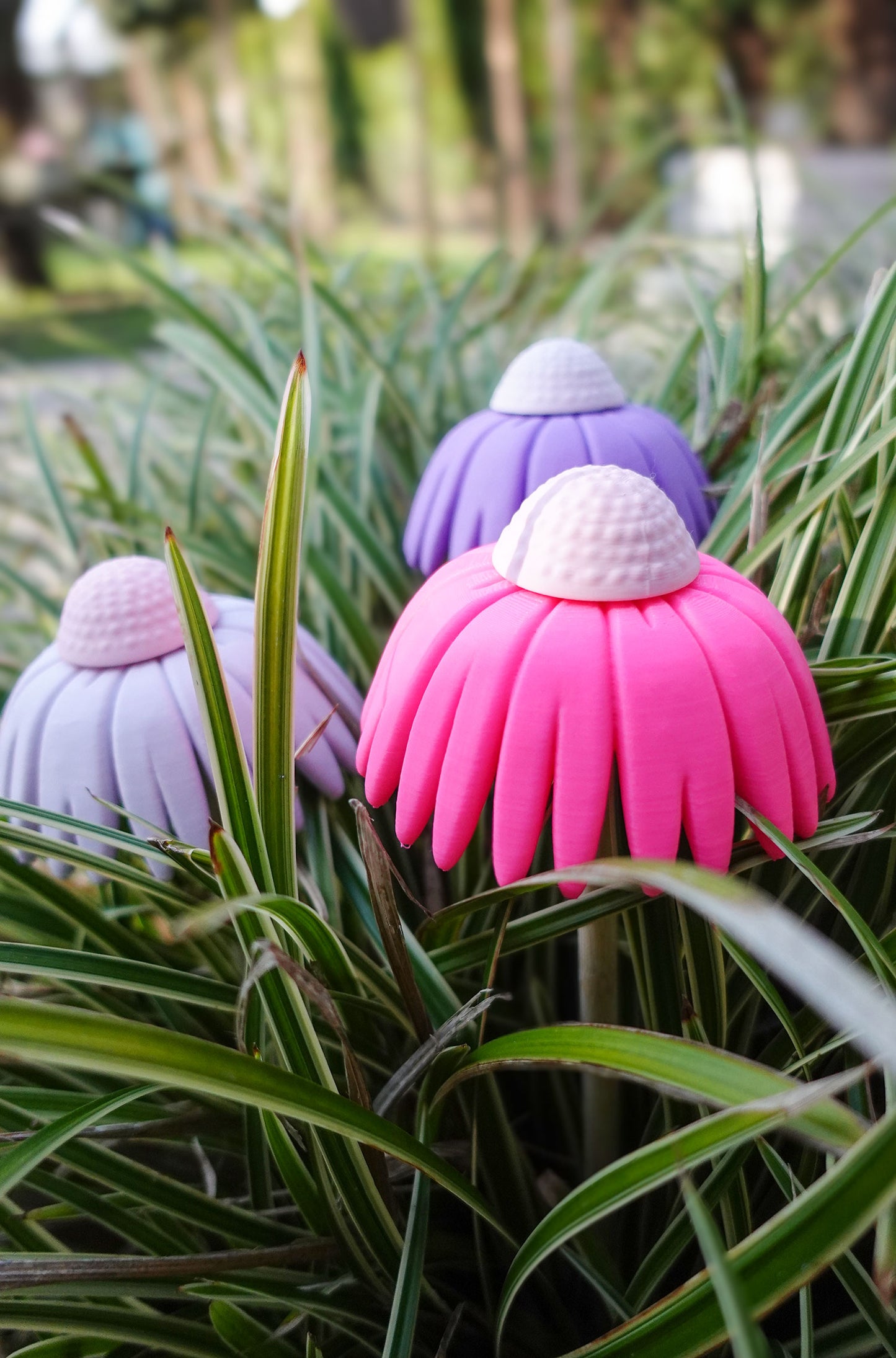 Blumenstecker Sonnehut STL & 3MF Datei – 3D Druck Blume für Garten, Vogeltränke & Deko