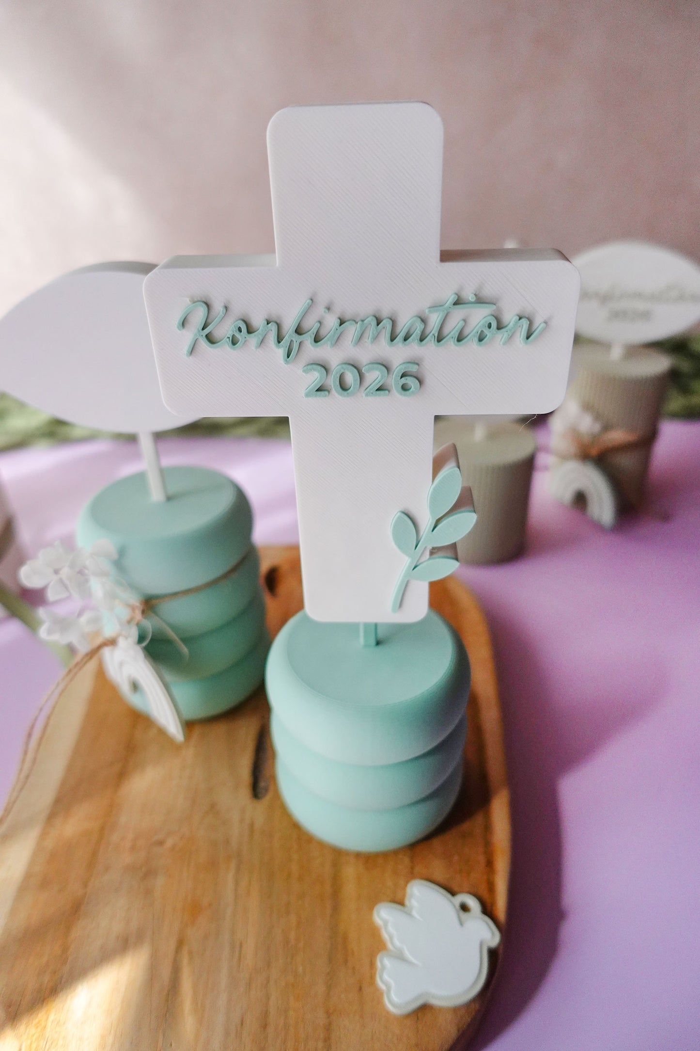 XL Kommunion Deko 2026 | 3D Druck Datei Stecksystem für Taufe & Konfirmation | DIY Geschenk & Tischdeko
