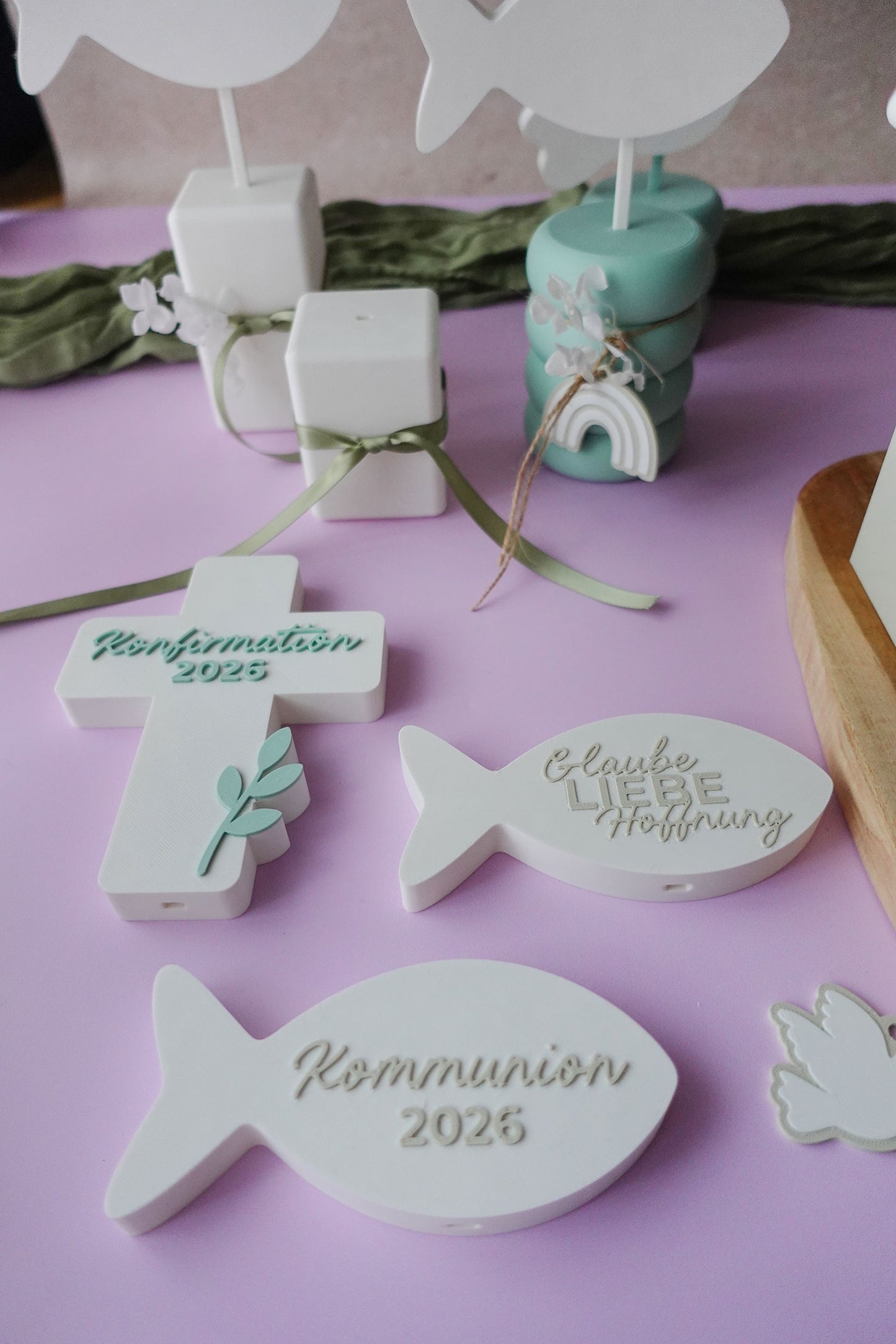 XL Kommunion Deko 2026 | 3D Druck Datei Stecksystem für Taufe & Konfirmation | DIY Geschenk & Tischdeko