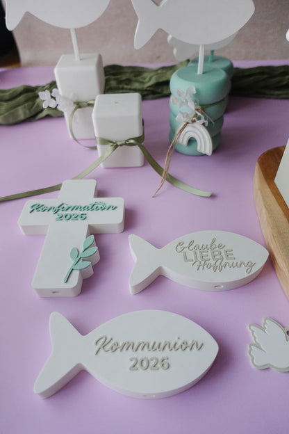 XL Kommunion Deko 2026 | 3D Druck Datei Stecksystem für Taufe & Konfirmation | DIY Geschenk & Tischdeko