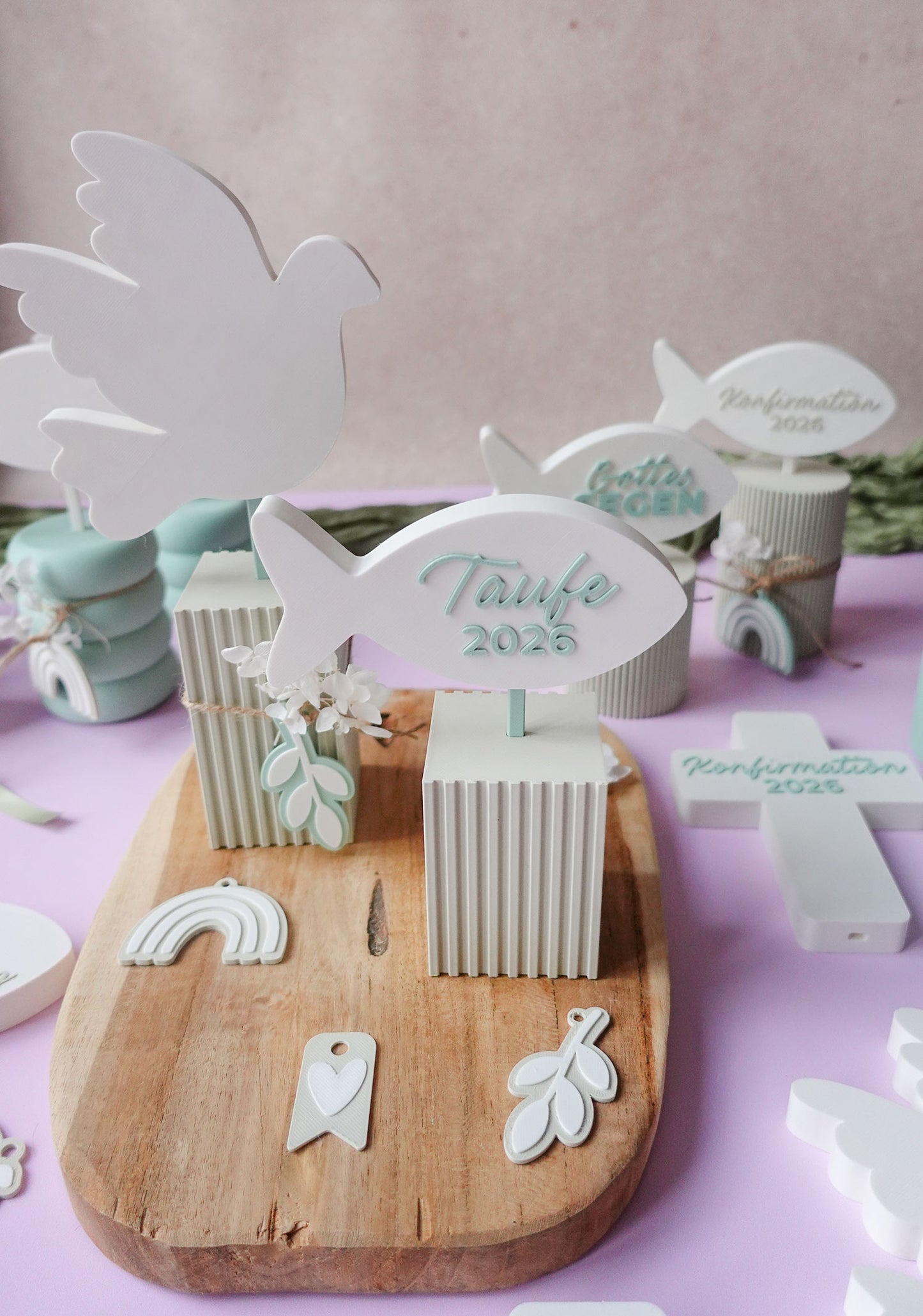 XL Kommunion Deko 2026 | 3D Druck Datei Stecksystem für Taufe & Konfirmation | DIY Geschenk & Tischdeko