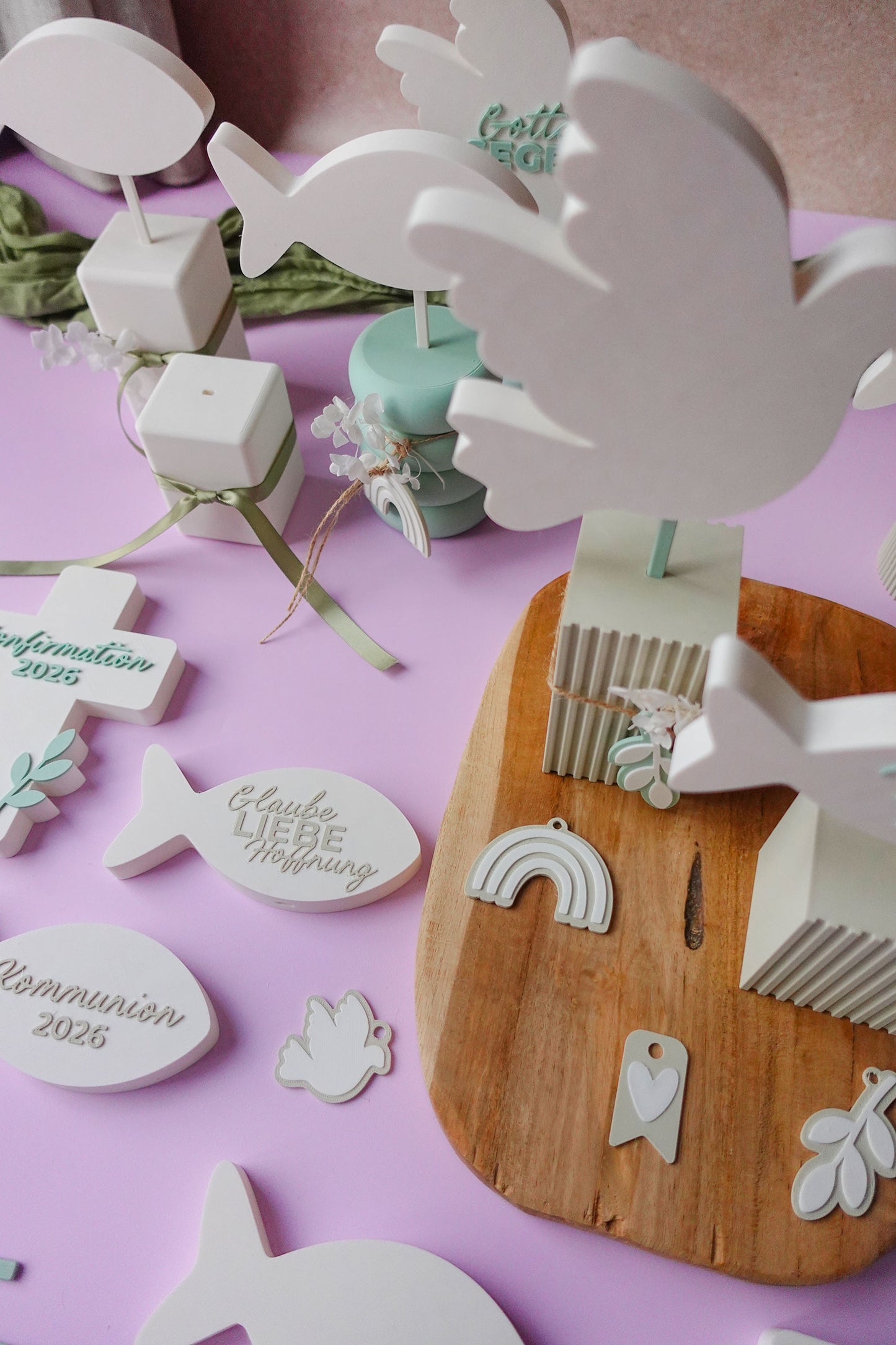 XL Kommunion Deko 2026 | 3D Druck Datei Stecksystem für Taufe & Konfirmation | DIY Geschenk & Tischdeko
