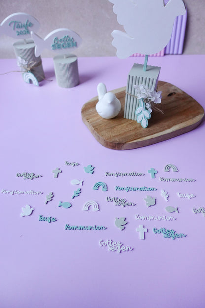 Streudeko Kommunion Taufe Konfirmation | 3D Druck Datei Set | Christliche Tischdeko DIY | STL Bundle