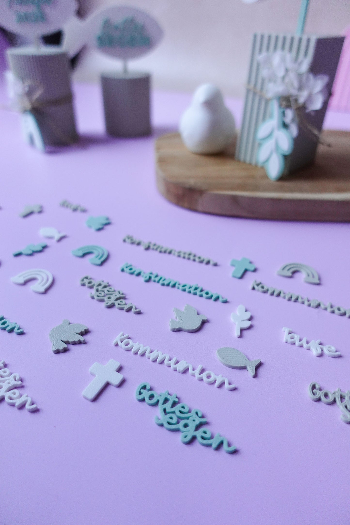 Streudeko Kommunion Taufe Konfirmation | 3D Druck Datei Set | Christliche Tischdeko DIY | STL Bundle