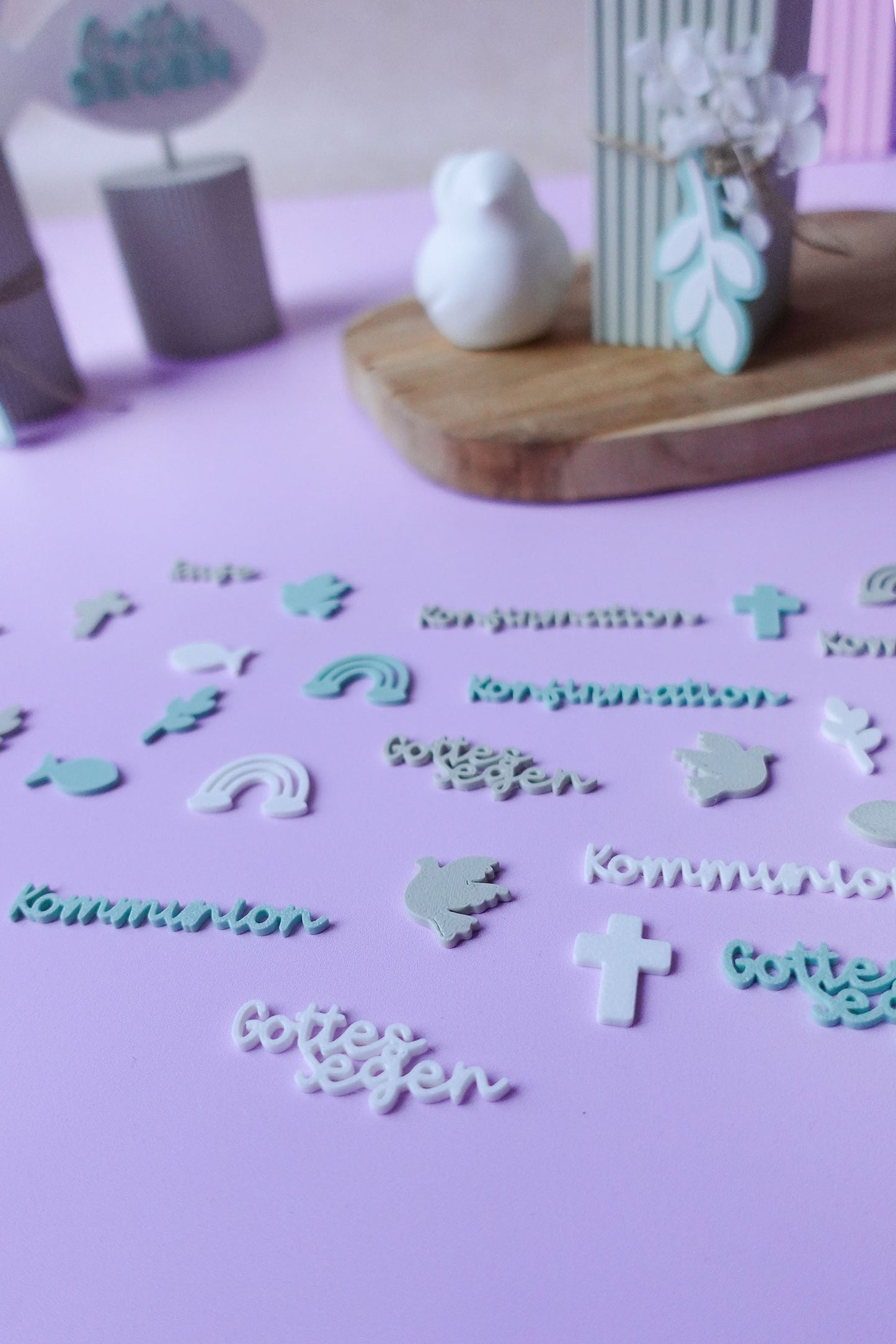 Streudeko Kommunion Taufe Konfirmation | 3D Druck Datei Set | Christliche Tischdeko DIY | STL Bundle