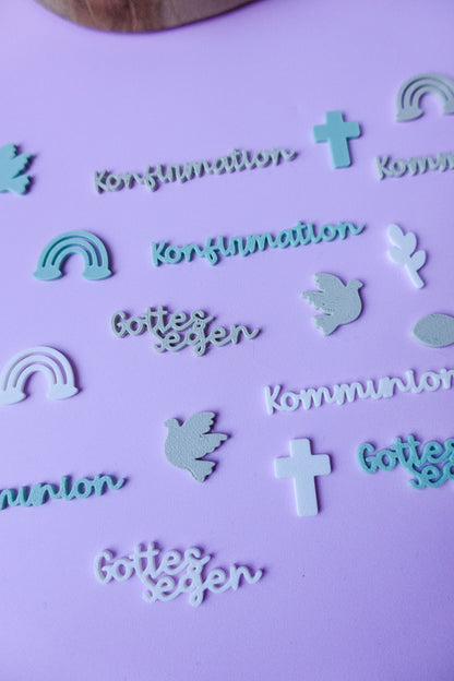 Streudeko Kommunion Taufe Konfirmation | 3D Druck Datei Set | Christliche Tischdeko DIY | STL Bundle