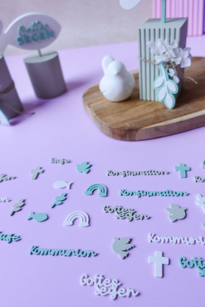 Streudeko Kommunion Taufe Konfirmation | 3D Druck Datei Set | Christliche Tischdeko DIY | STL Bundle