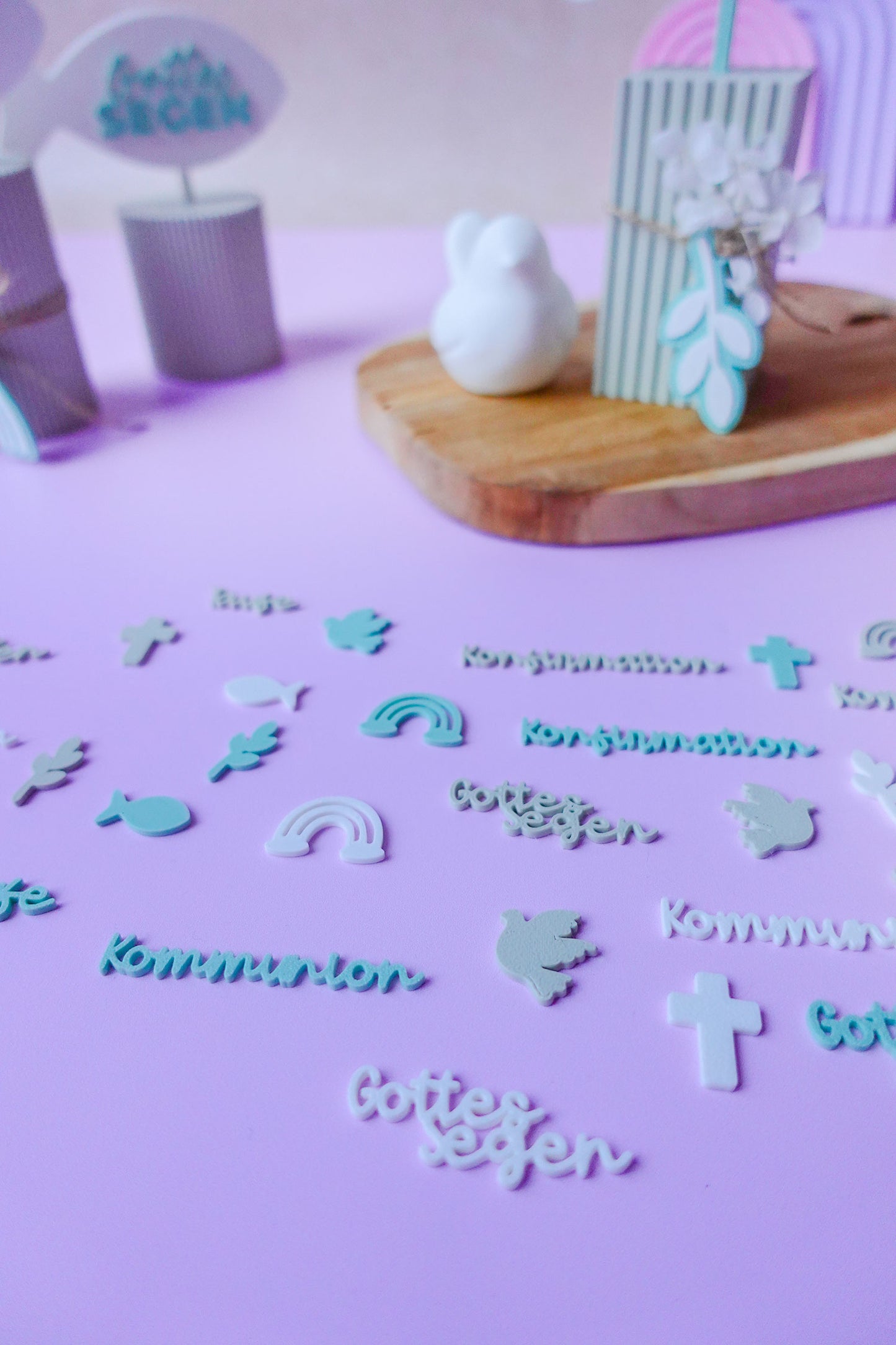 Streudeko Kommunion Taufe Konfirmation | 3D Druck Datei Set | Christliche Tischdeko DIY | STL Bundle
