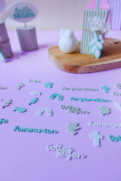 Streudeko Kommunion Taufe Konfirmation | 3D Druck Datei Set | Christliche Tischdeko DIY | STL Bundle