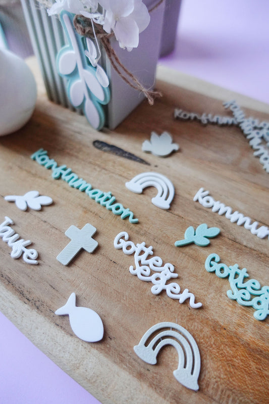 Streudeko Kommunion Taufe Konfirmation | 3D Druck Datei Set | Christliche Tischdeko DIY | STL Bundle