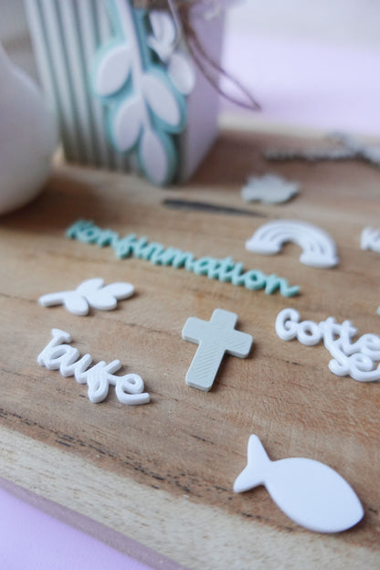 Streudeko Kommunion Taufe Konfirmation | 3D Druck Datei Set | Christliche Tischdeko DIY | STL Bundle