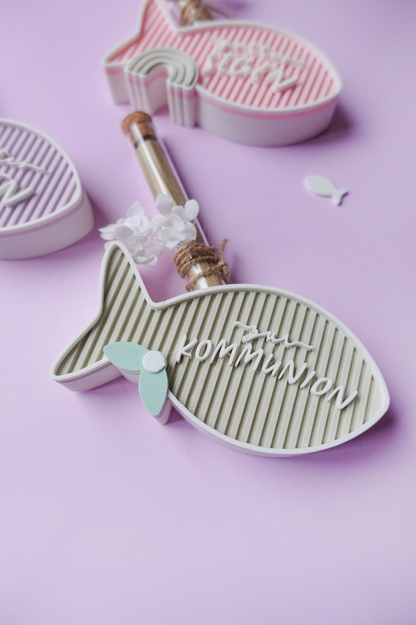 3D Druck Datei Fisch Taufe Kommunion Konfirmation | STL & 3MF Reagenzglas Geschenk