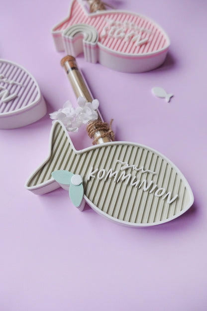 3D Druck Datei Fisch Taufe Kommunion Konfirmation | STL & 3MF Reagenzglas Geschenk