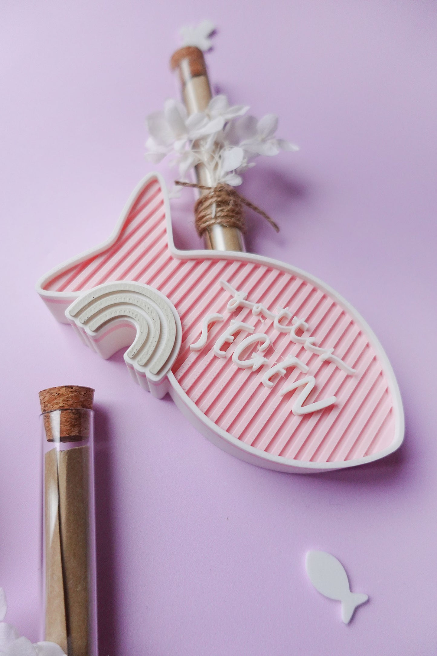 3D Druck Datei Fisch Taufe Kommunion Konfirmation | STL & 3MF Reagenzglas Geschenk