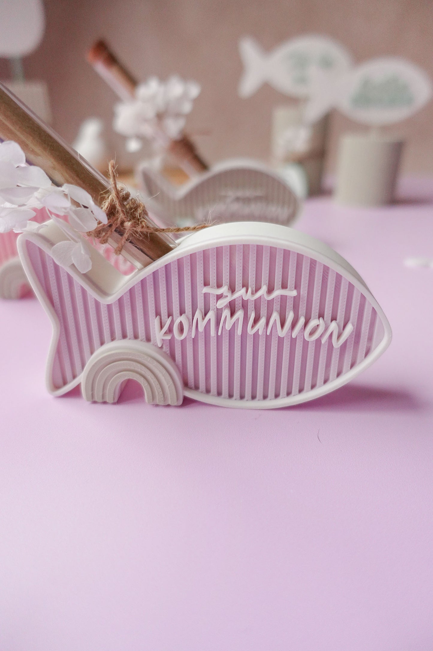 3D Druck Datei Fisch Taufe Kommunion Konfirmation | STL & 3MF Reagenzglas Geschenk