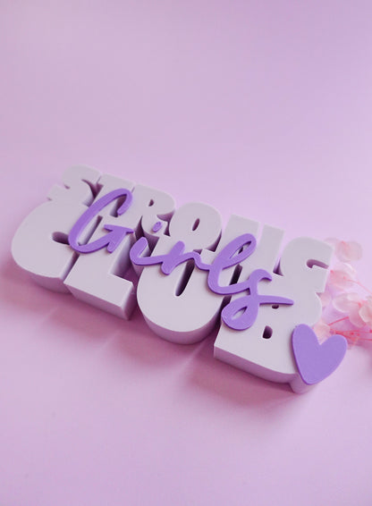 Strong Girls Club – 3D Druck Datei (STL & 3MF) | Minimalistisches Statement