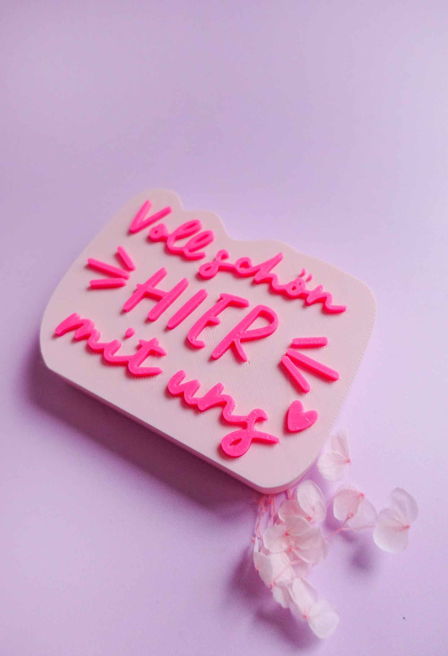 3D Druck Datei „Voll schön hier mit uns“ – modernes Dekoschild im minimalistischen Stil - 3MF & STL