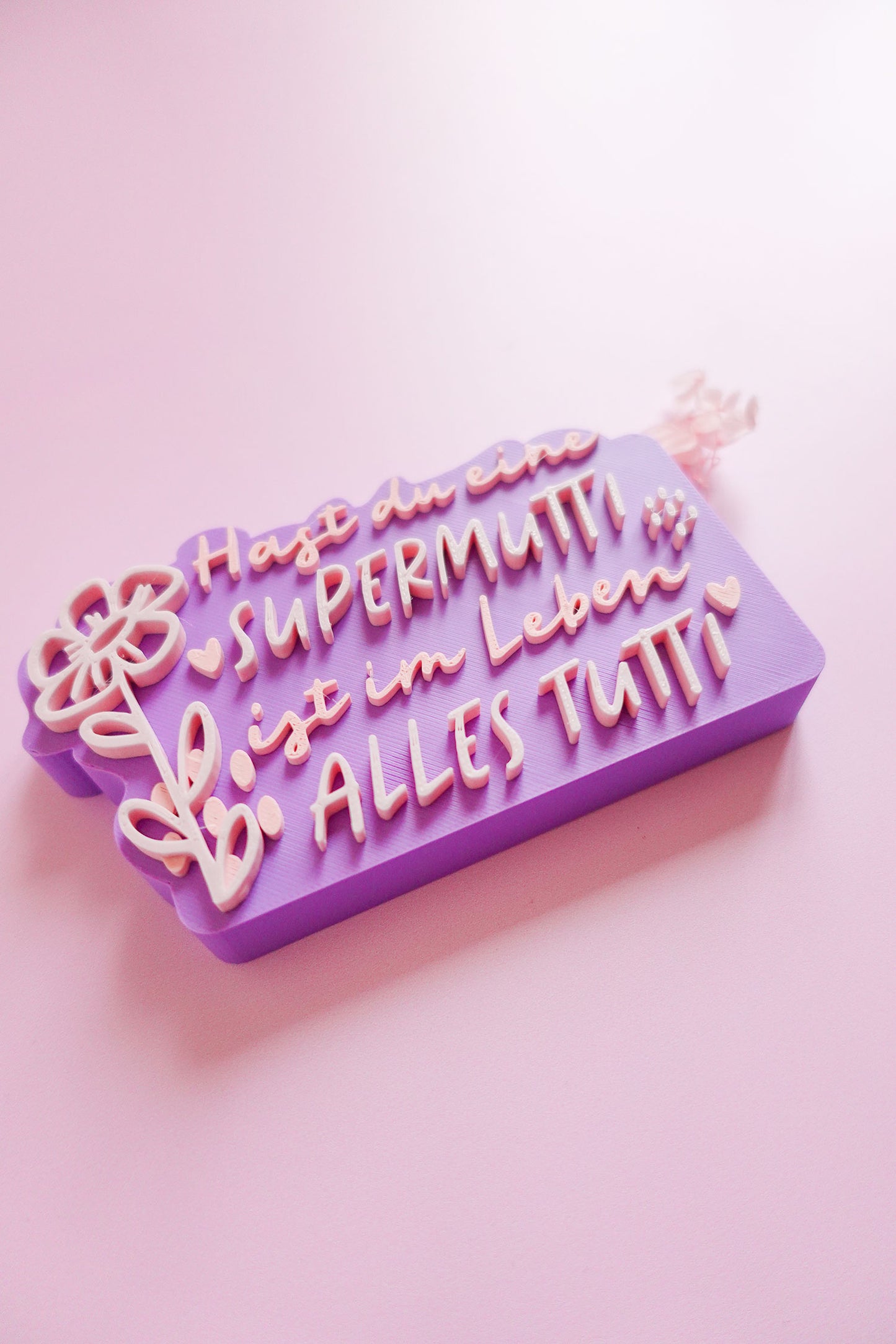 3D Druckdatei Muttertag | STL & 3MF | Supermutti Schild Schriftzug