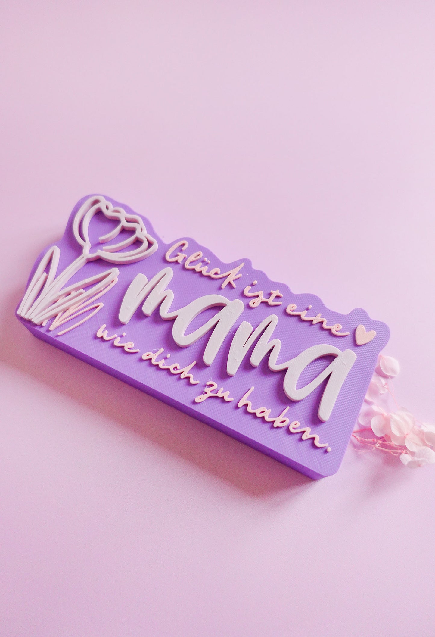 3D Druckdatei Muttertag | STL & 3MF | Glück ist eine Mama wie dich zu haben Schild
