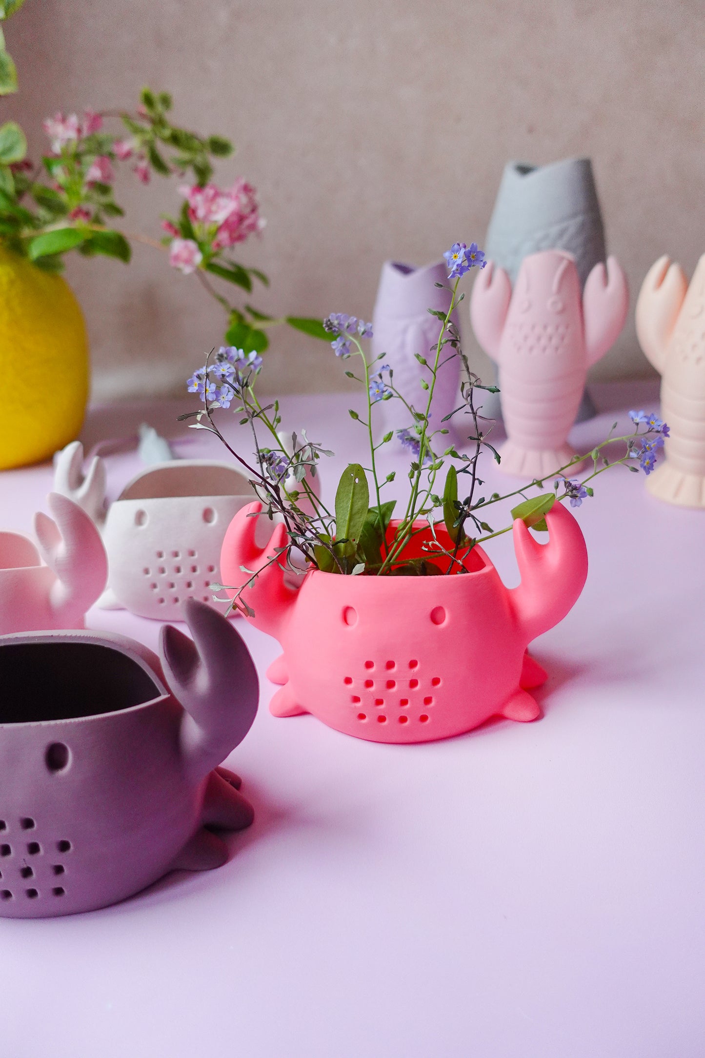 Glowvybe Krabbenvase – Moderne 3D Druck Vase als STL & 3MF Datei