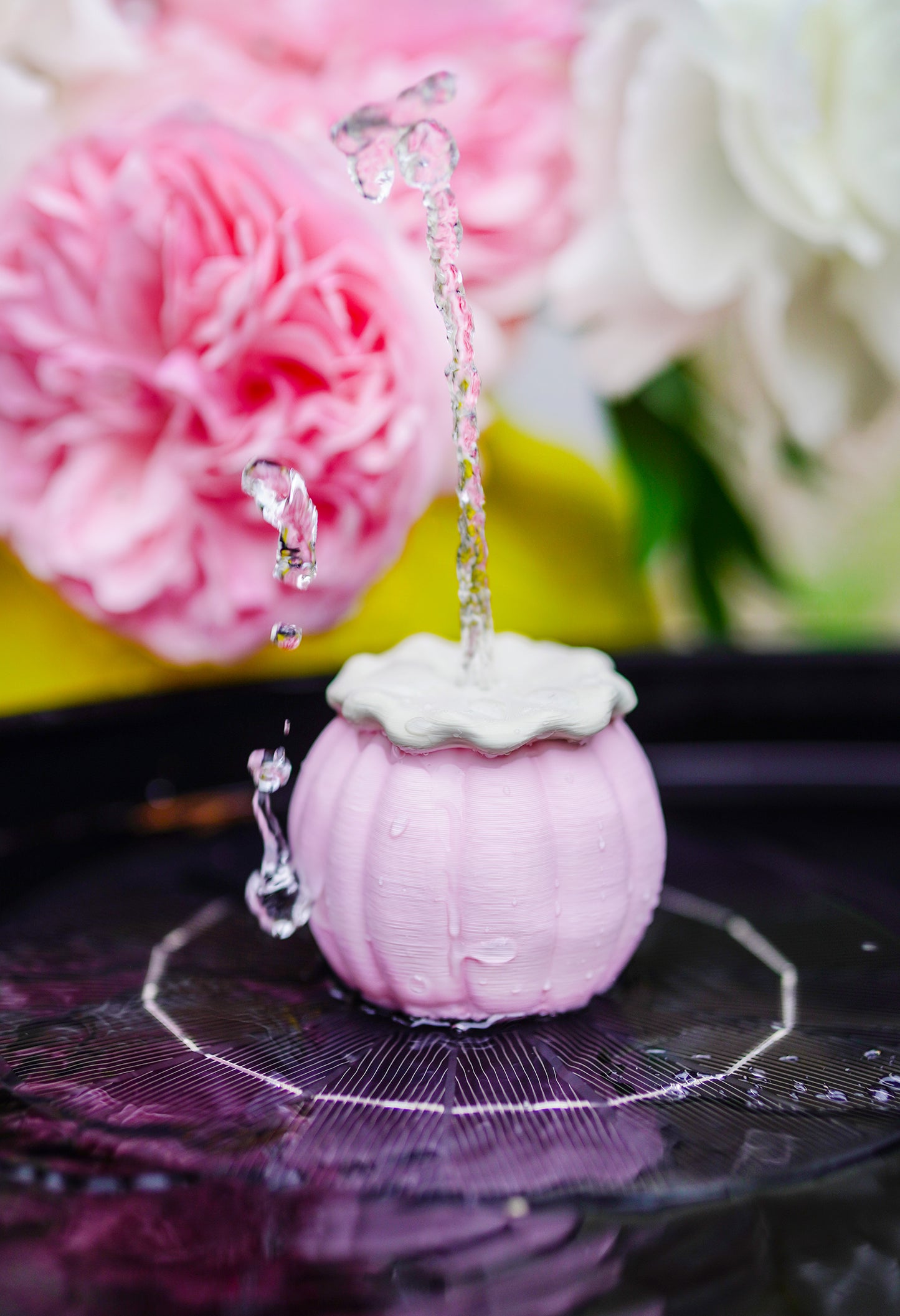 Mohn Solarbrunnen Aufsatz STL | Mohnkapsel Brunnen Deko | 3D Druck Datei für Solarbrunnen