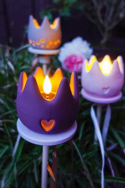 GLOOM Kronen Gartenstecker Windlicht STL Datei | 3D Druck Datei inkl. 4 Varianten & 3MF