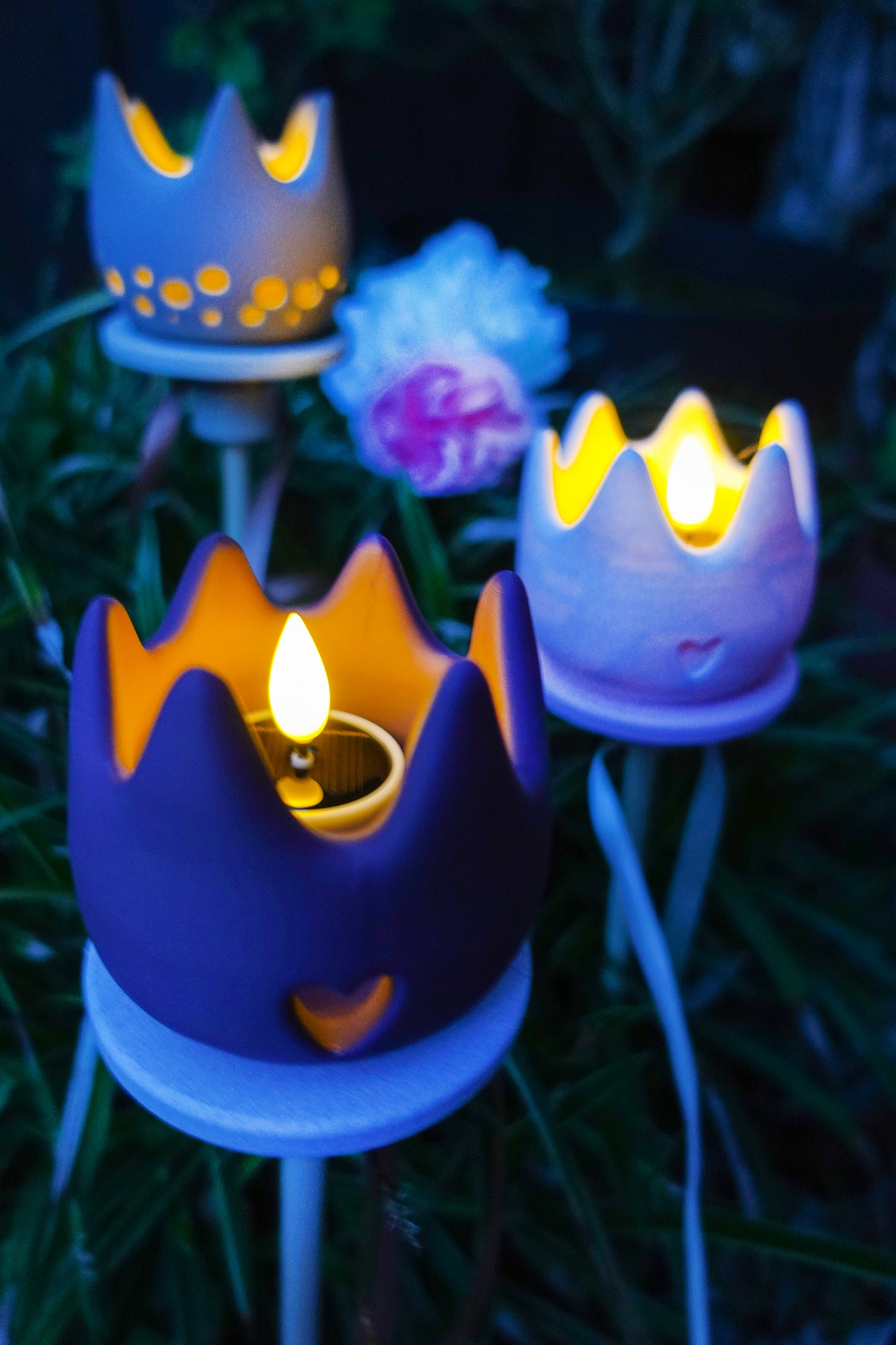 GLOOM Kronen Gartenstecker Windlicht STL Datei | 3D Druck Datei inkl. 4 Varianten & 3MF