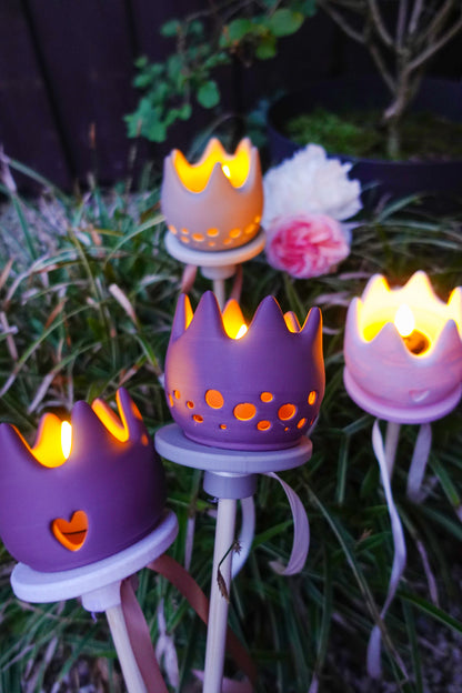 GLOOM Kronen Gartenstecker Windlicht STL Datei | 3D Druck Datei inkl. 4 Varianten & 3MF