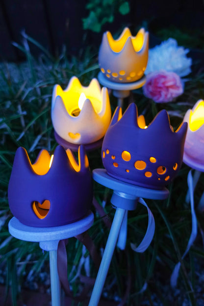 GLOOM Kronen Gartenstecker Windlicht STL Datei | 3D Druck Datei inkl. 4 Varianten & 3MF