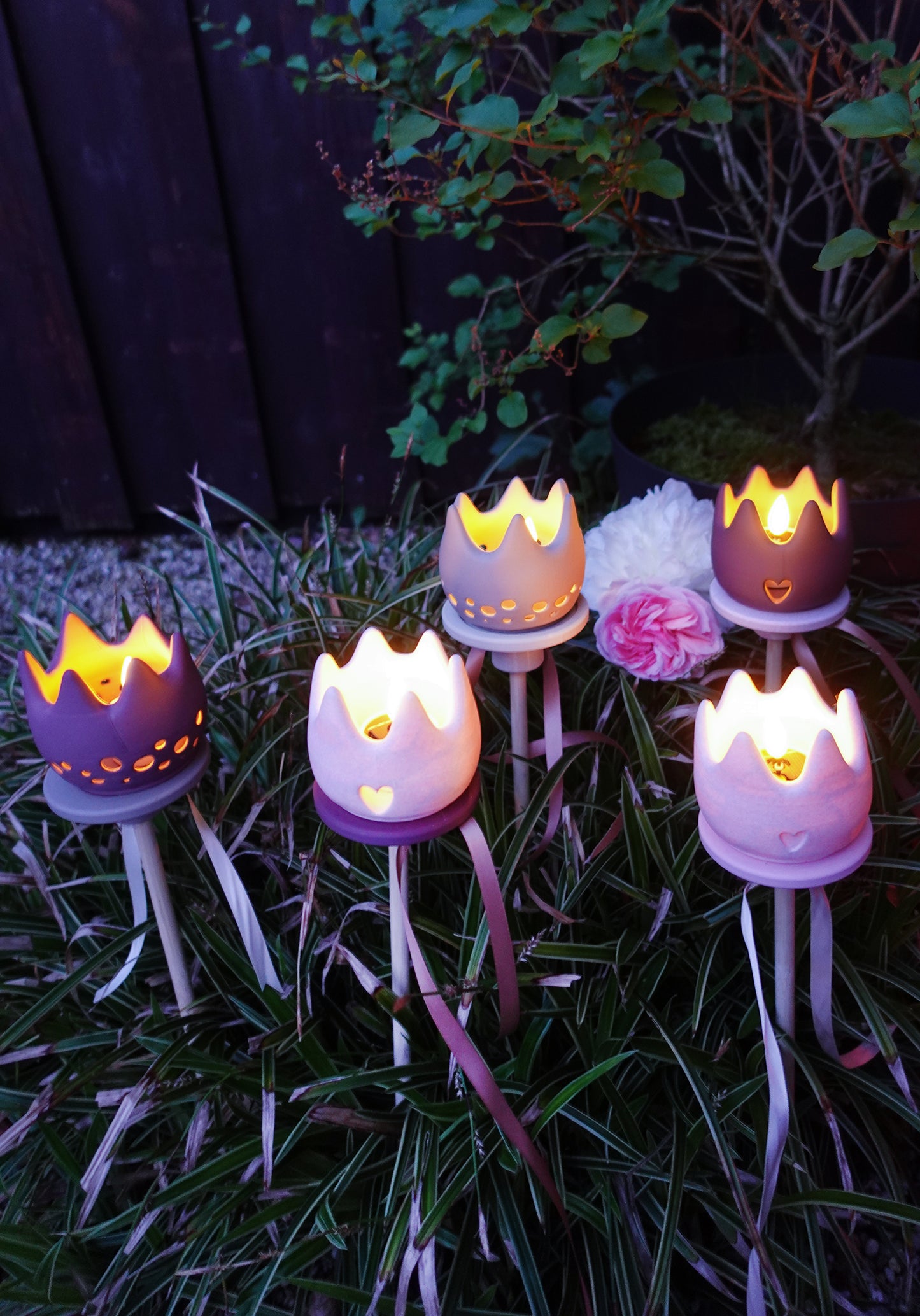 GLOOM Kronen Gartenstecker Windlicht STL Datei | 3D Druck Datei inkl. 4 Varianten & 3MF