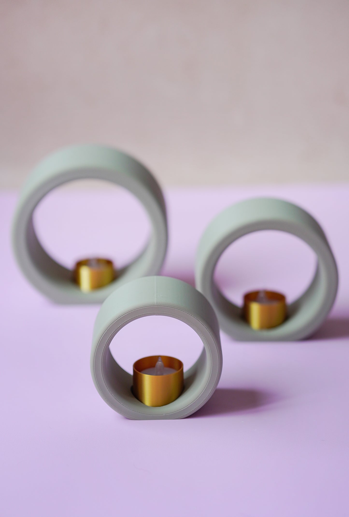NYVA Halo – Minimalistischer Kerzenring Windlicht für LED-Teelichter | STL & 3MF Datei für den 3D-Druck