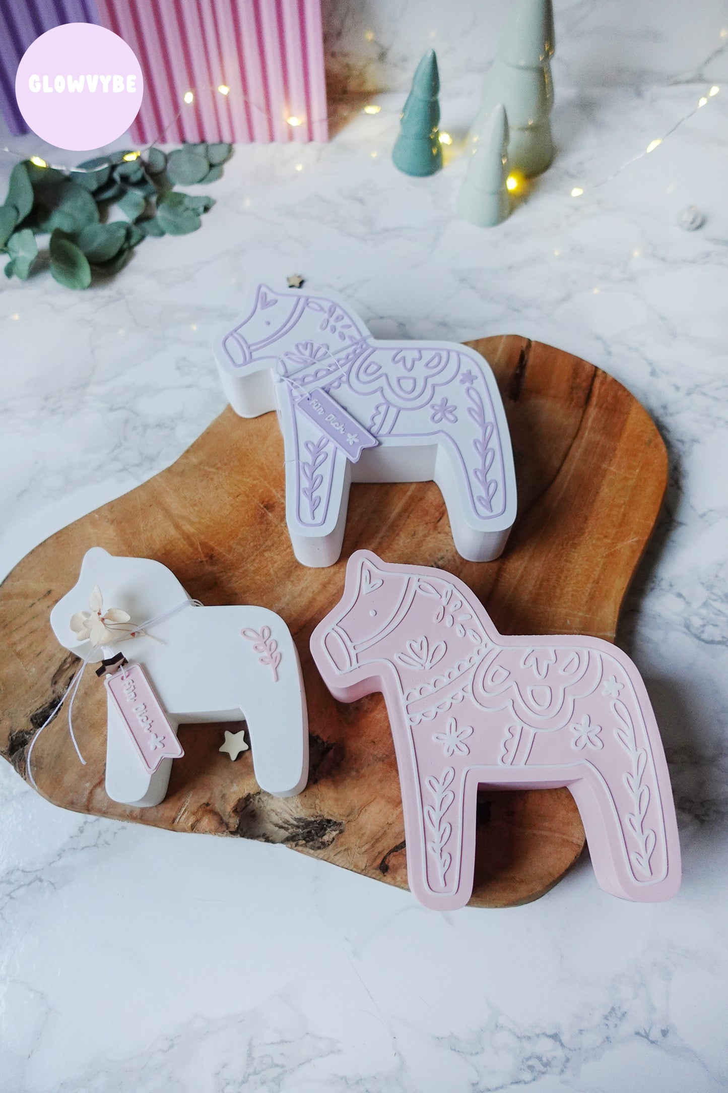 3D Druckdatei Dala Pferd Weihnachten Lichtbox – STL & 3MF mit Muster