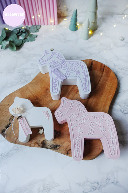 3D Druckdatei Dala Pferd Weihnachten Lichtbox – STL & 3MF mit Muster