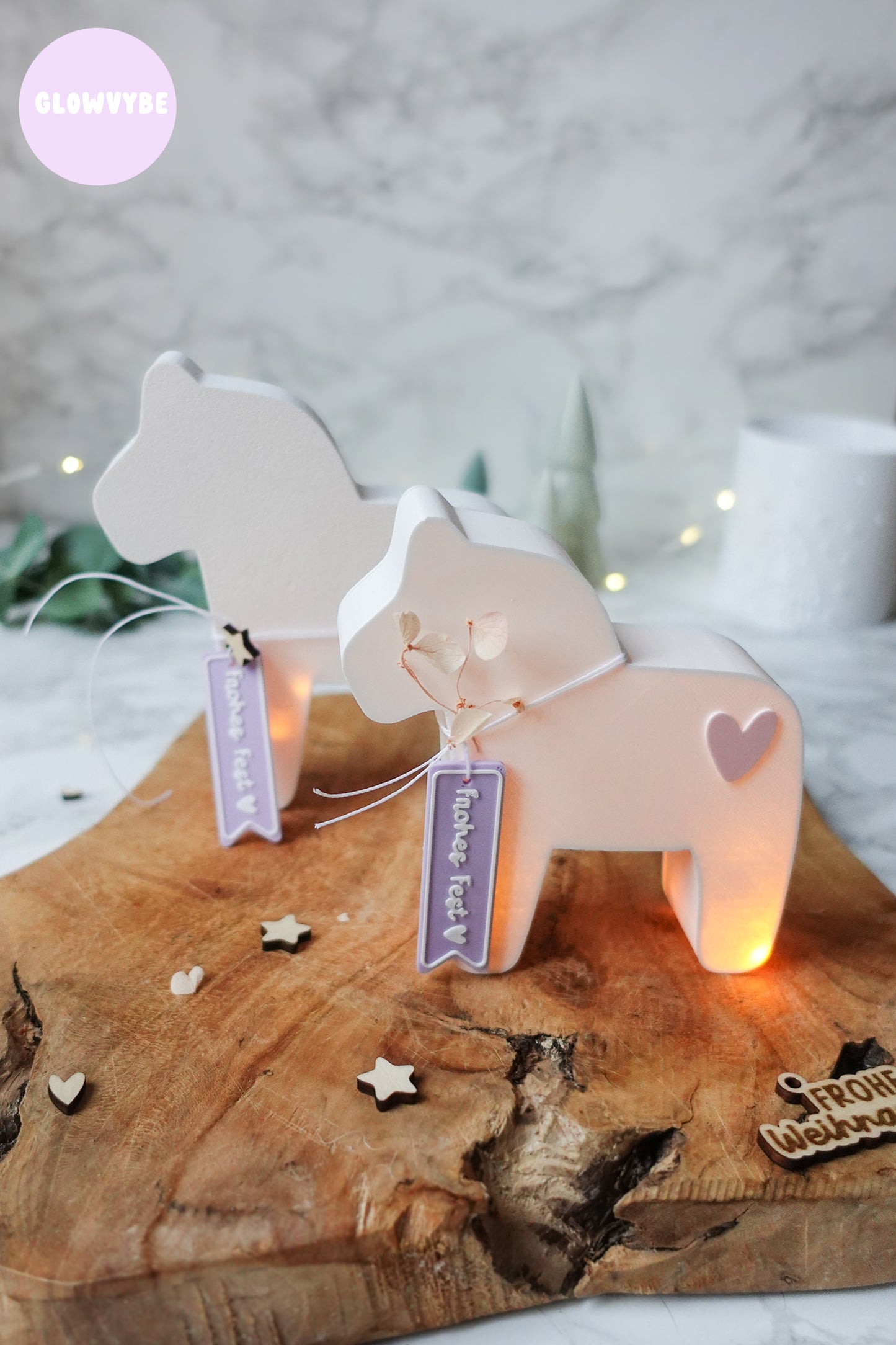 3D Druckdatei Dala Pferd Weihnachten Lichtbox – STL & 3MF mit Herz & Bonus