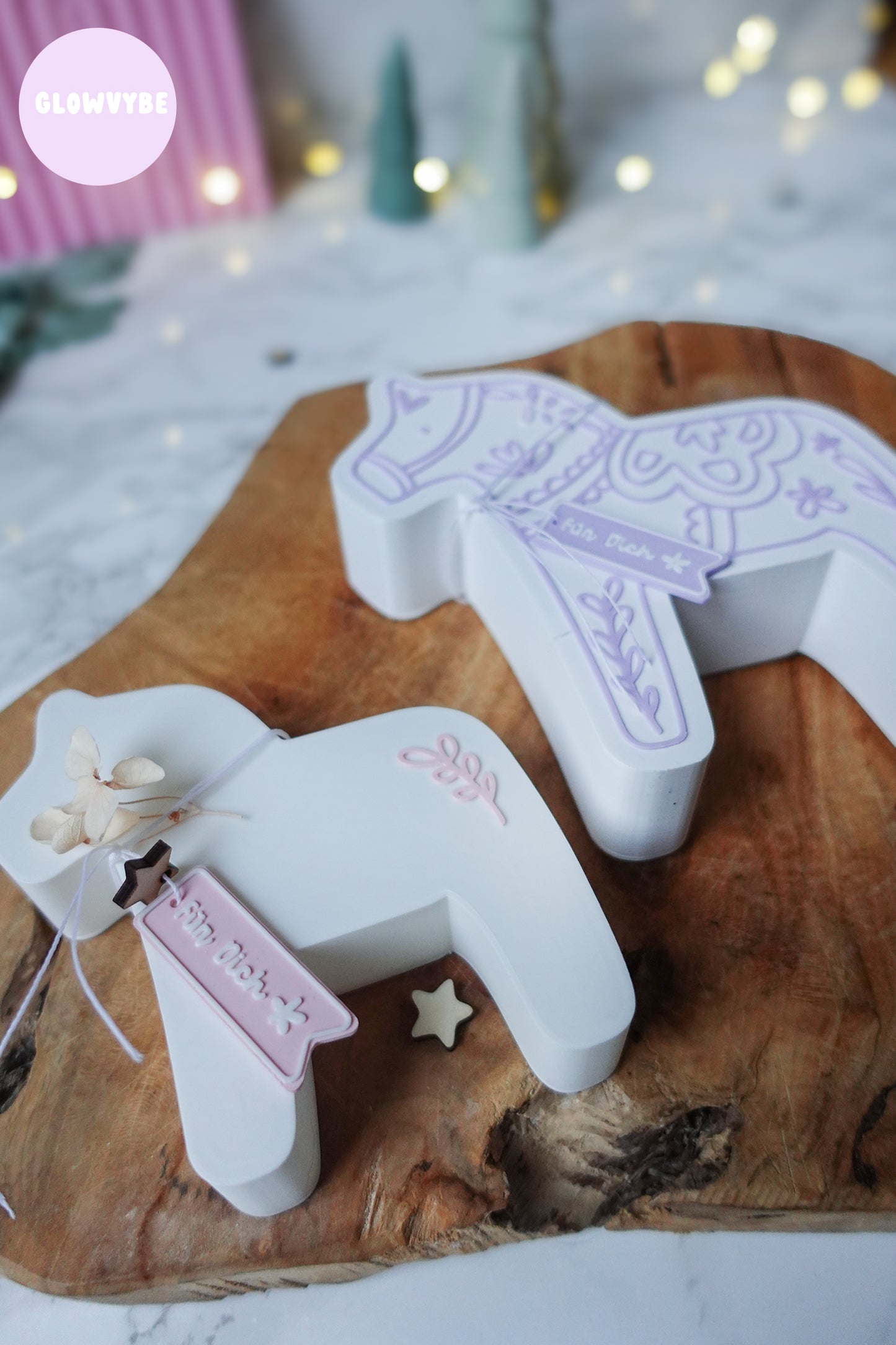 3D Druckdatei Dala Pferd Weihnachten Lichtbox – STL & 3MF mit Muster