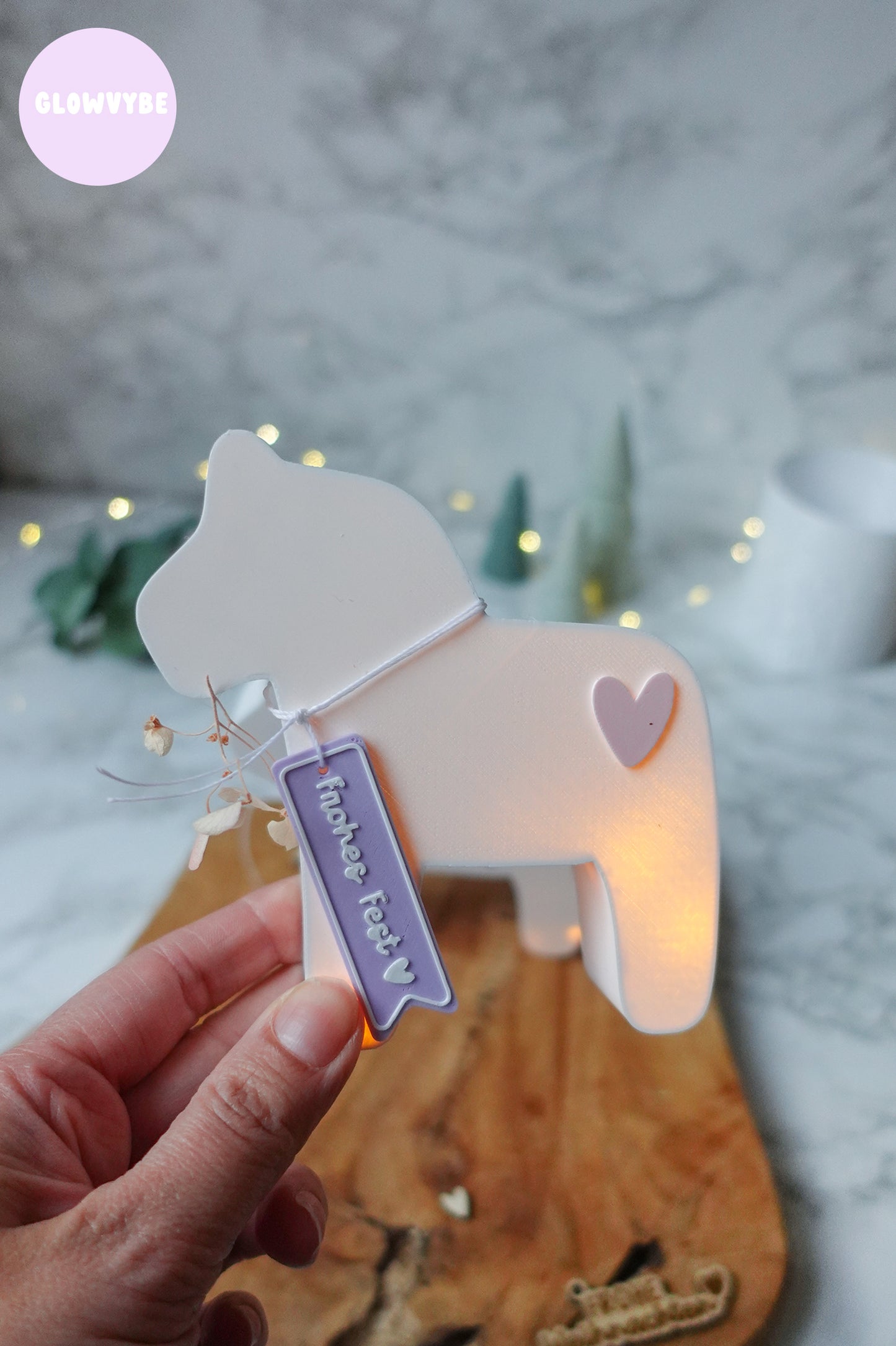 3D Druckdatei Dala Pferd Weihnachten Lichtbox – STL & 3MF mit Herz & Bonus