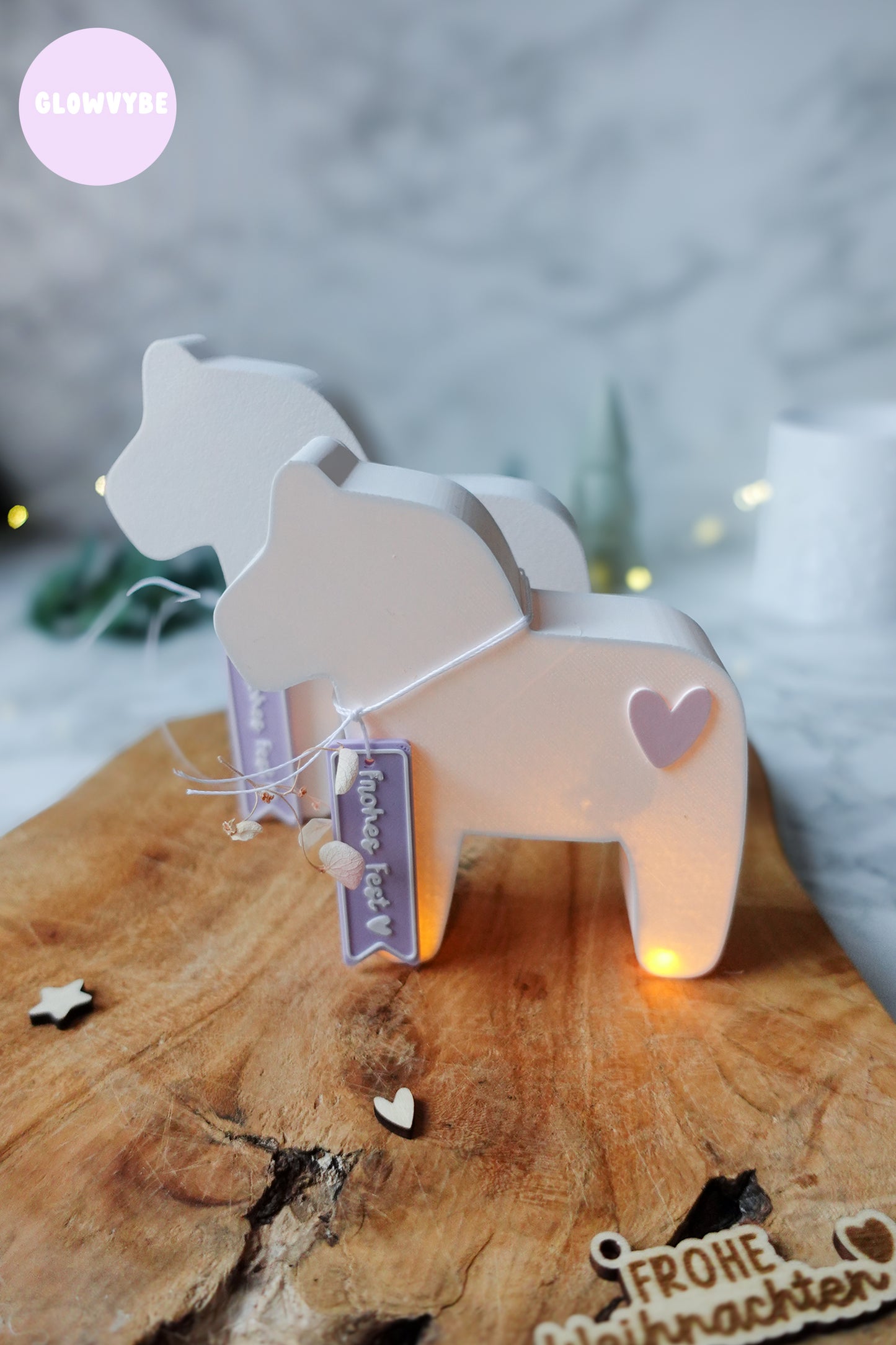 3D Druckdatei Dala Pferd Weihnachten Lichtbox – STL & 3MF mit Herz & Bonus