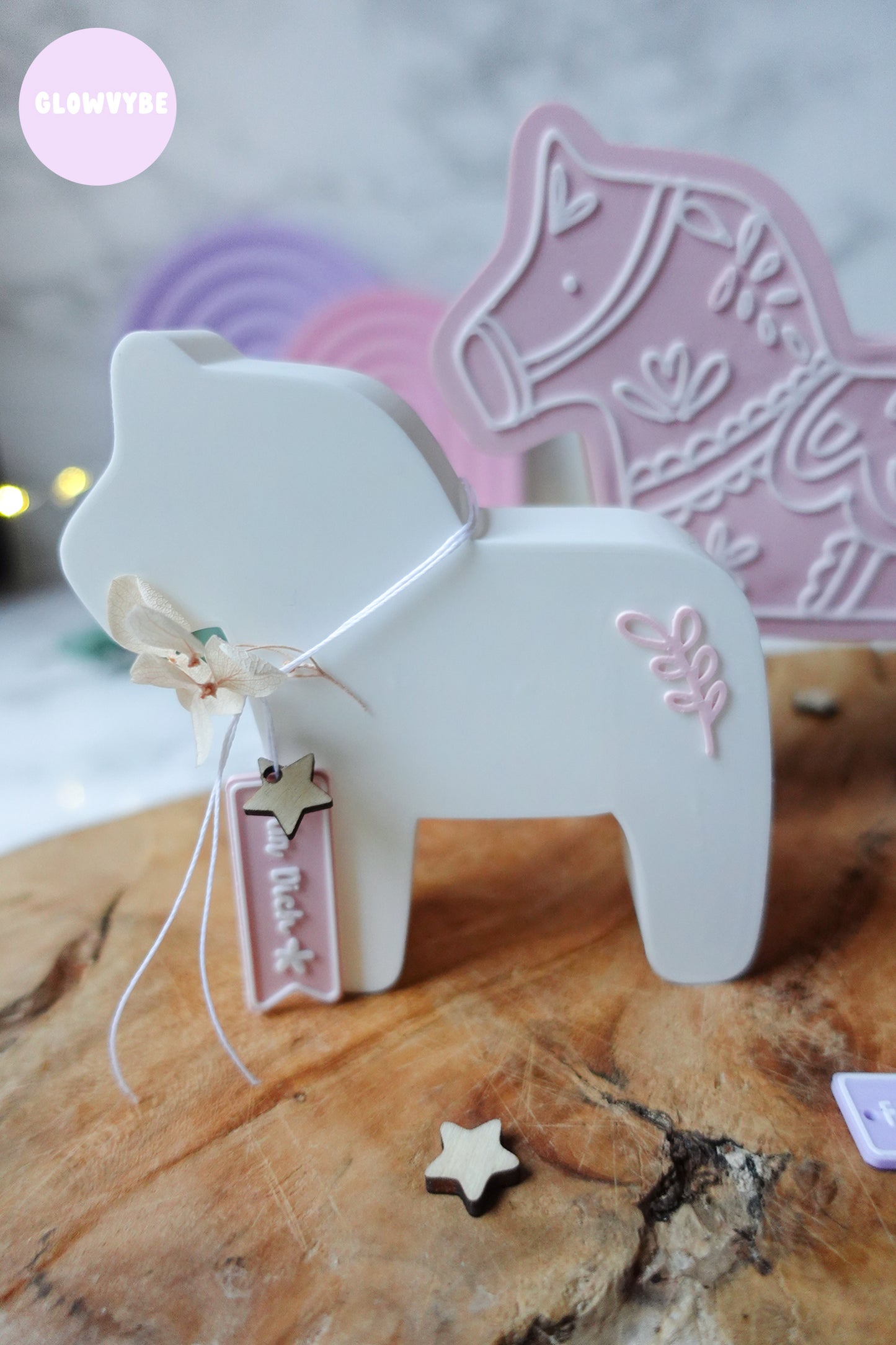 3D Druckdatei Dala Pferd Weihnachten Lichtbox – STL & 3MF mit Muster