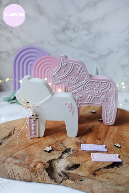 3D Druckdatei Dala Pferd Weihnachten Lichtbox – STL & 3MF mit Muster