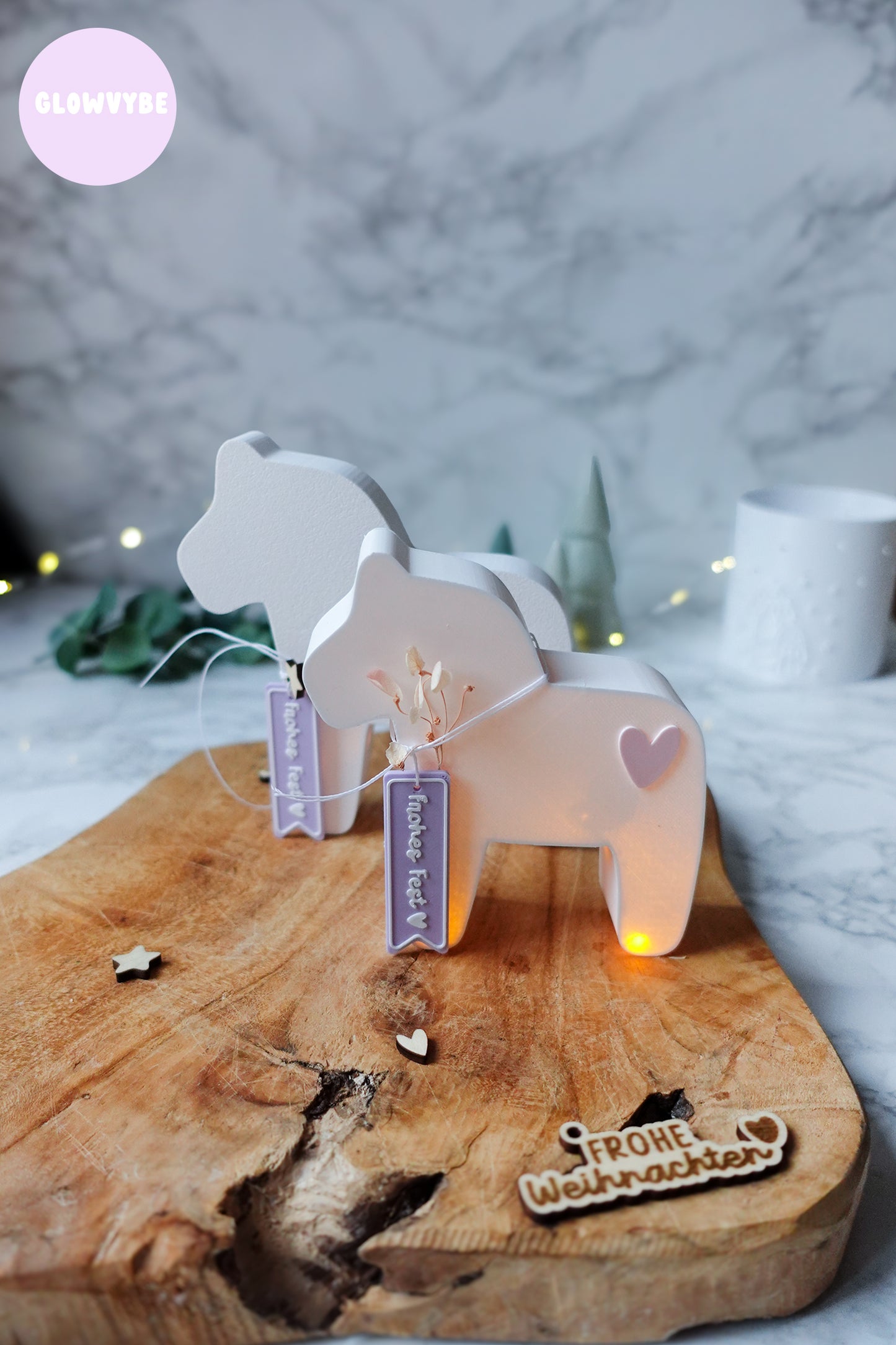 3D Druckdatei Dala Pferd Weihnachten Lichtbox – STL & 3MF mit Herz & Bonus