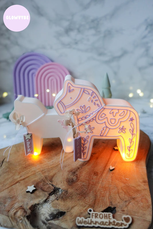 3D Druckdatei Dala Pferd Weihnachten Lichtbox – STL & 3MF mit Muster