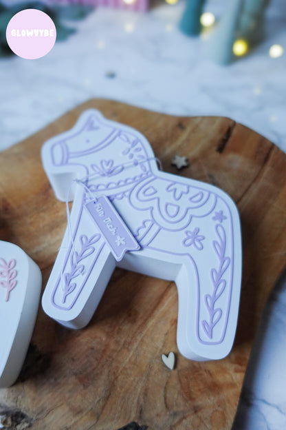 3D Druckdatei Dala Pferd Weihnachten Lichtbox – STL & 3MF mit Muster